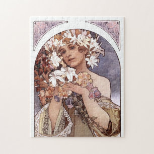 Quebra-cabeça Alfons Mucha: Flor