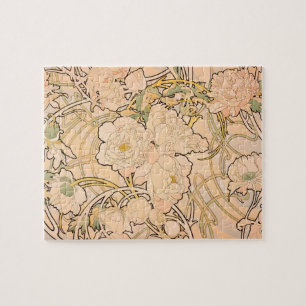 Quebra-cabeça Alfonse Mucha Art Nouveau Peonies