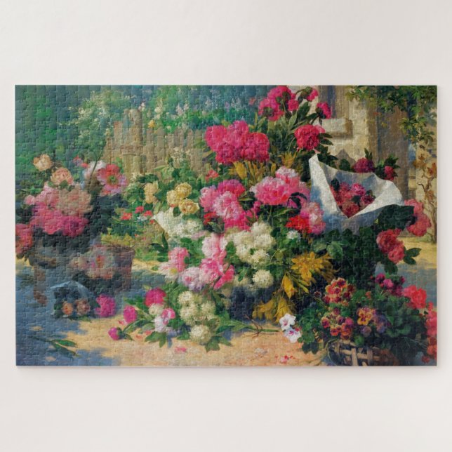 Quebra-cabeça Alfred Petit Flower Baskets e Potes de Flor em... (Horizontal)