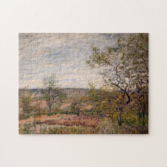Quebra-cabeça Alfred Sisley - Dia Ventoso em Veneux (Horizontal)