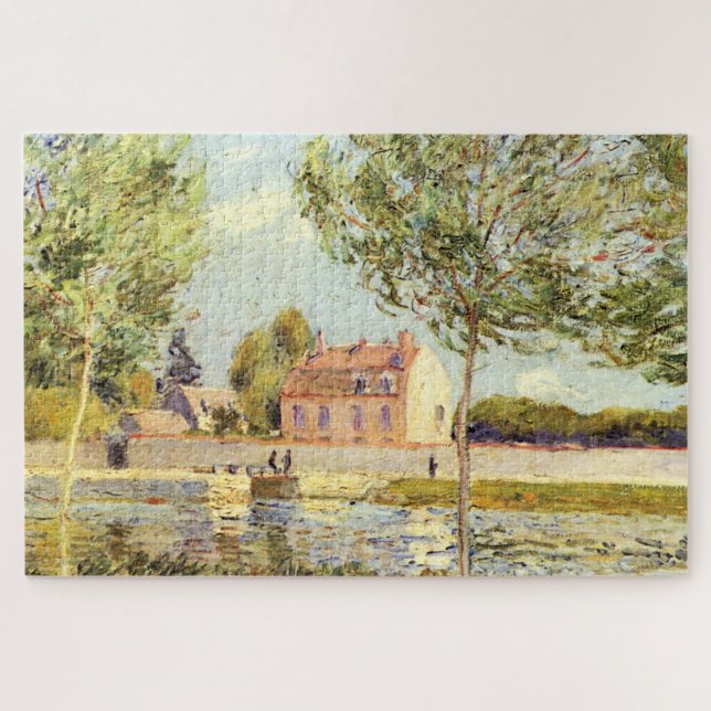 Quebra-cabeça Alfred Sisley Houses às margens da Loing (Horizontal)
