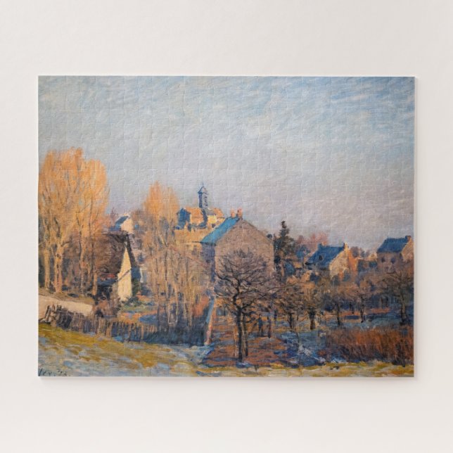 Quebra-cabeça Alfred Sisley - Manhã Congelada em Louveciennes (Horizontal)