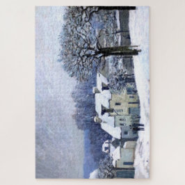 Quebra-cabeça Alfred Sisley Place du Chenil em Marly, neve