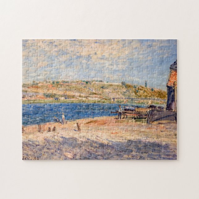 Quebra-cabeça Alfred Sisley - Rio Banks em Santo-Mammes (Horizontal)