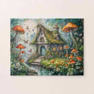 Quebra-cabeça Algodão Whimsical por Stream com Mushroo Vermelho