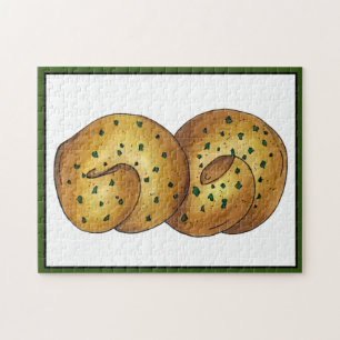 Quebra-cabeça Alho Nó Pão Pão Rolo Comida Italiano Chef