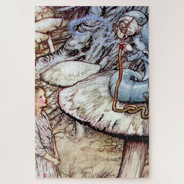 Quebra-cabeça "Alice e a lagarta" por Arthur Rackham (Vertical)