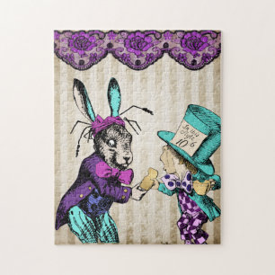 Quebra-cabeça Alice Gótica III - Chapéu Louco E Coelho
