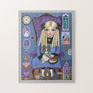 Quebra-cabeça Alice no País das Maravilhas e Dinah Cat Fada Fad