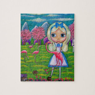 Quebra-cabeça Alice no País das Maravilhas e Flamingos Quebra-ca