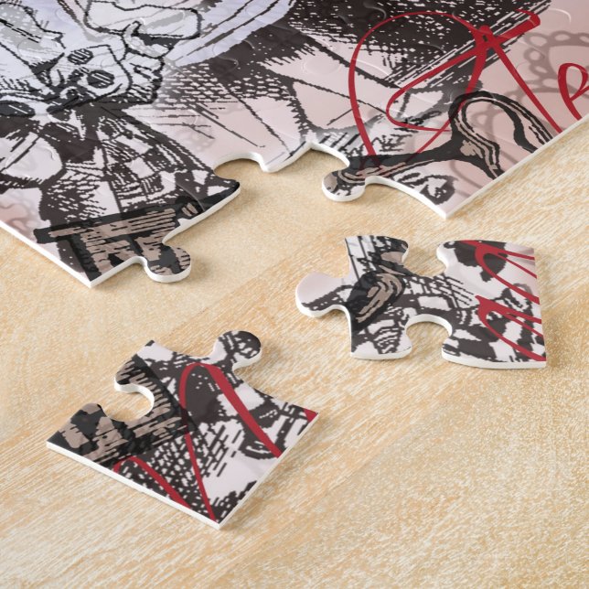 Quebra-cabeça alice nonsense wonderland cortina (Lateral)