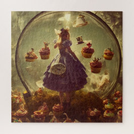 Quebra-cabeça Alice Steampunk e Cupcakes AI geram arte