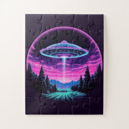 Quebra-cabeça Alienígena Espacial Retrofuturista