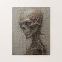 Alienígena Skeleton Halloween Creepy Sketch UFO