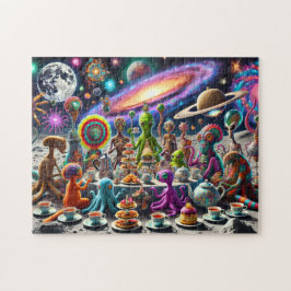 Quebra-cabeça Alienígena Tea Party Whimsic Cósmico Extraterrestr