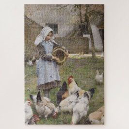 Quebra-cabeça Alimentando os frangos (por Walter Frederick Osbor