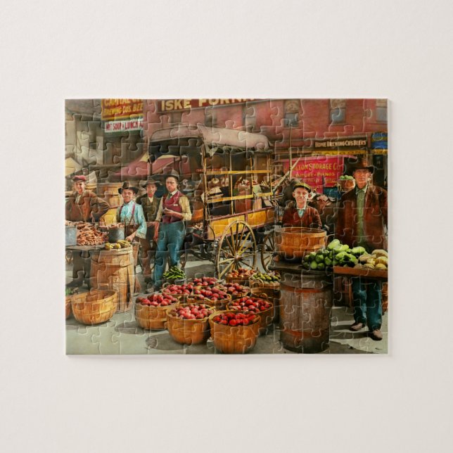 Quebra-cabeça Alimentos - Legumes - Mercado de Indianapolis 1908 (Horizontal)
