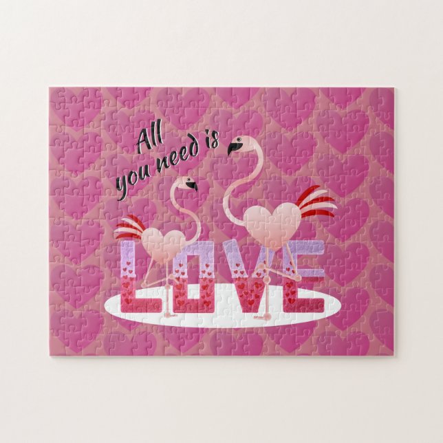 Quebra-cabeça All You Need is Love Flamingo 252 Piece Puzzle (Horizontal)