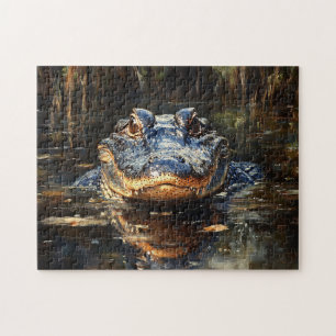 Quebra-cabeça Alligador Cute na pintura de Flórida Everglades