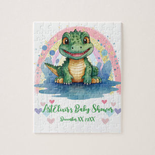 Quebra-cabeça Alligator Pastel Rainbow Chá de fraldas Colorido