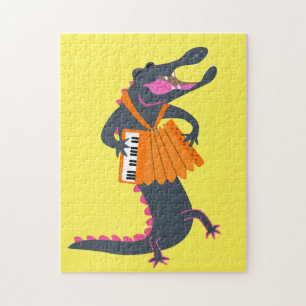 Quebra-cabeça Alligator Playing Accordion