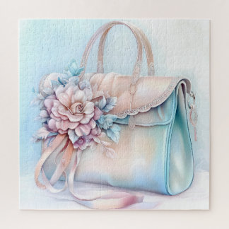 Quebra-cabeça Almofada de Pastel Azul e Rosa Elegante
