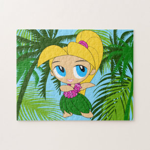 Quebra-cabeça Aloha Honys, Garota Hula loira havaiana