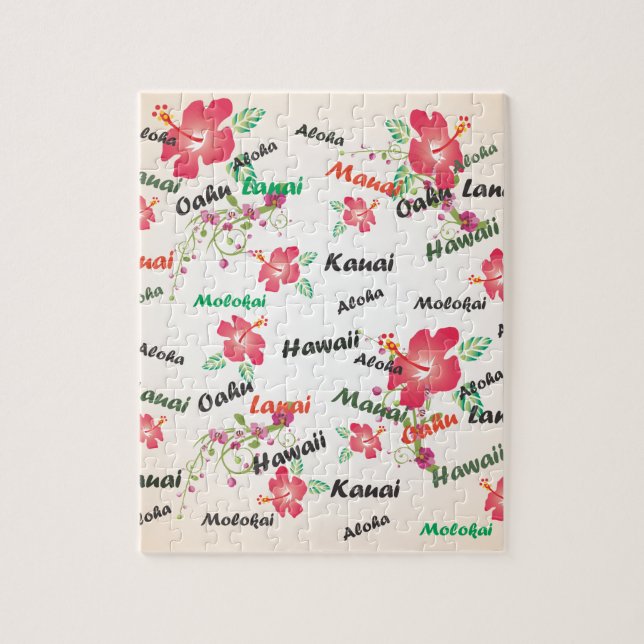 Quebra-cabeça aloha, kauai, Havaí, oahu, maui, fundo do lanai (Vertical)