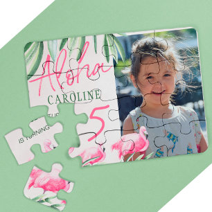 Quebra-cabeça Aloha presente de aniversário personalizado tropi