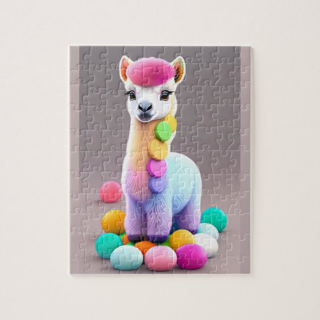 Quebra-cabeça Alpaca Pequena Colorida (Vertical)