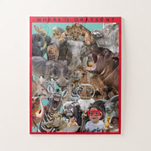 Quebra-cabeça Alphabet Animals Personalized Jigsaw Puzzle