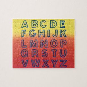 Quebra-cabeça Alphabet Chart Upper Case Letters Sunset Quebra-ca