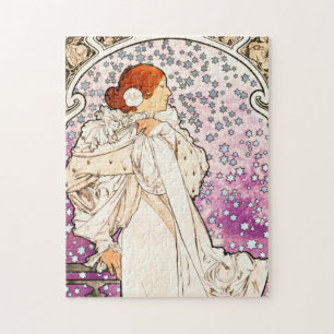 Quebra-cabeça Alphonse Mucha La Dame 1896 Art Nouveau Vintage