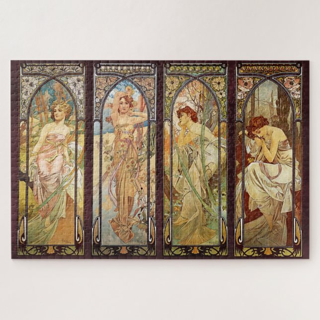 Quebra-cabeça Alphonse Mucha, O Momento do Dia (Horizontal)