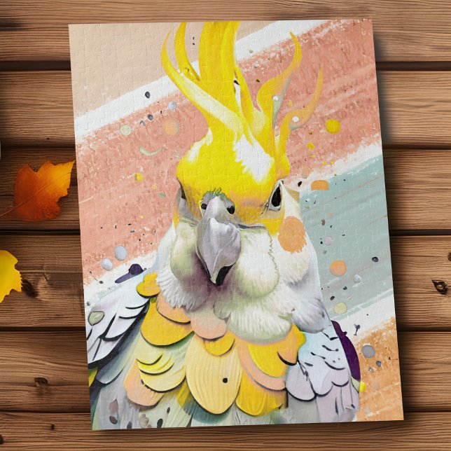 Quebra-cabeça Amante de os animais de aves de companhia, Cinza a (Lutino Cockatiel Pet Bird Puzzle)
