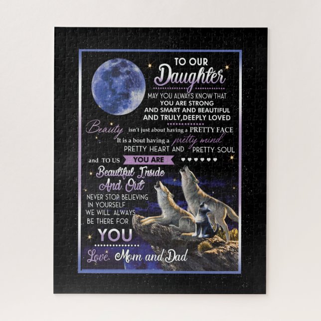 Quebra-cabeça Amantes Filhos | À Nossa Filha Amor Mãe E Pai (Vertical)