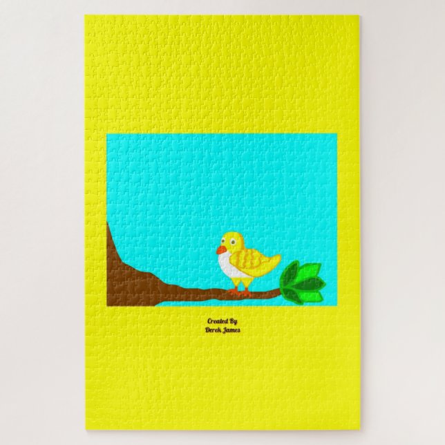 Quebra-cabeça amarelo 20" do pássaro do bom dia x (Vertical)