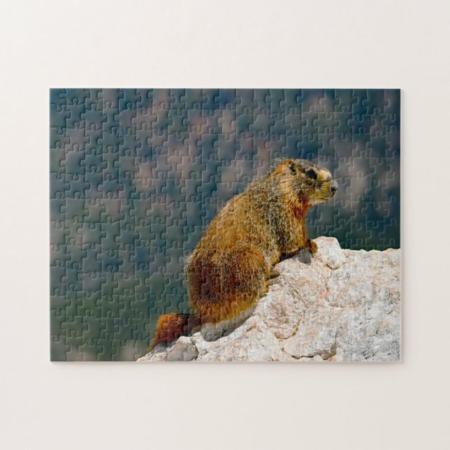 Quebra-cabeça Amarelo Bellying Marmot Utah. (Horizontal)