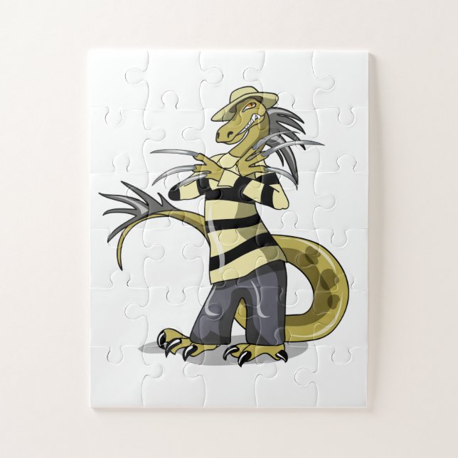 Quebra-cabeça Amargasaurus Sendo Freddy Krueger. (Vertical)