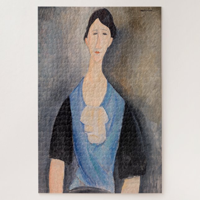 Quebra-cabeça Amedeo Modigliani - Jovem Mulher de Azul (Vertical)