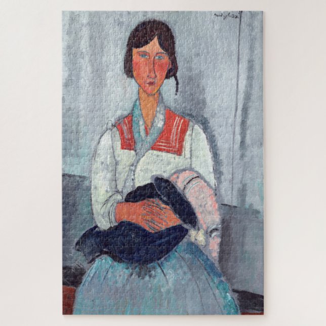 Quebra-cabeça Amedeo Modigliani - Mulher cigana com bebê (Vertical)