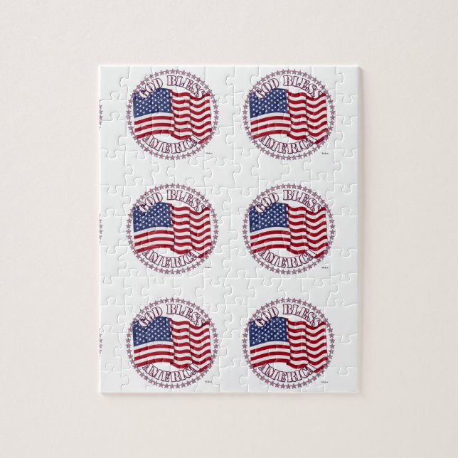 Quebra-cabeça América deus abençoe Com Bandeira Dos EUA E 50 Est (Vertical)