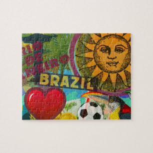 Quebra-cabeça américa do viagem de colagem do rio de janeiro