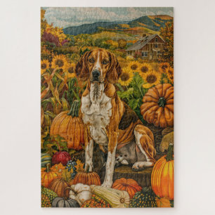 Quebra-cabeça American English Foxhound Autumn Harvest