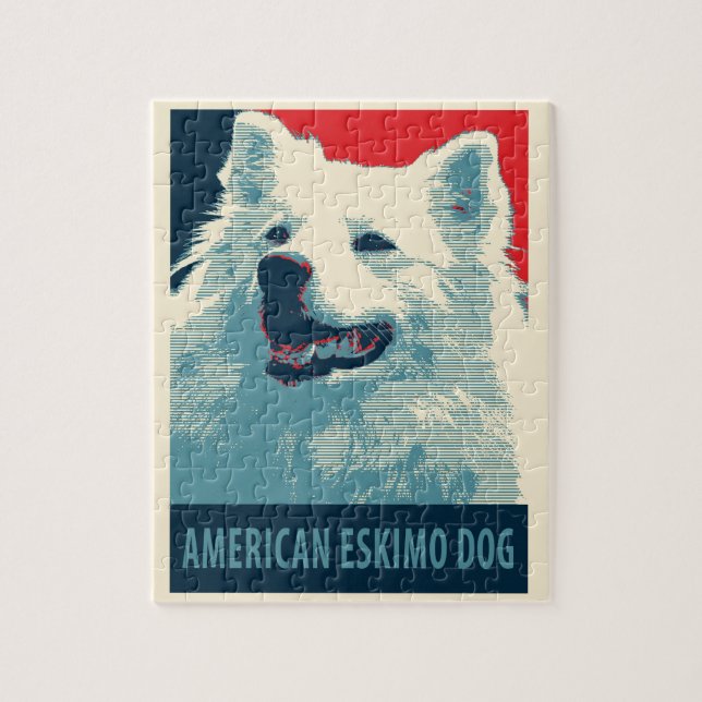 Quebra-cabeça American Eskimo Dog Policy Hope Parody (Vertical)