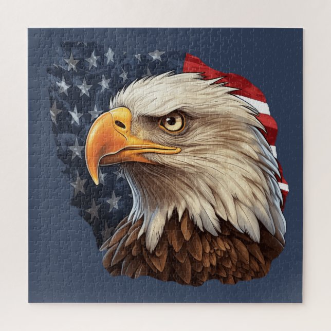 Quebra-cabeça American Flag Bald Eagle (Vertical)