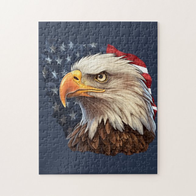 Quebra-cabeça American Flag Bald Eagle (Vertical)