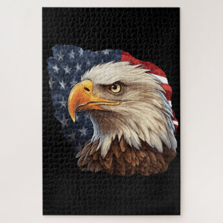 Quebra-cabeça American Flag Bald Eagle