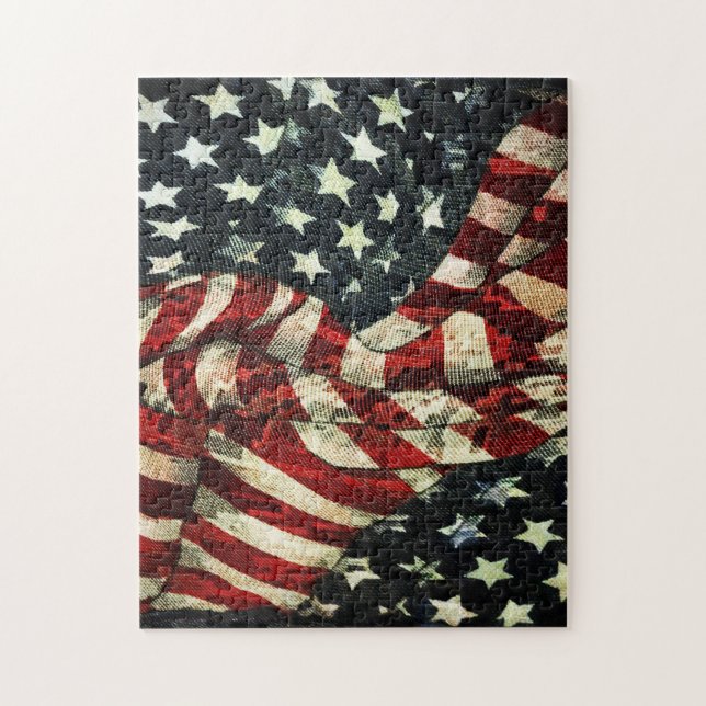 Quebra-cabeça American Flag-Camouflage por Shirley Taylor (Vertical)