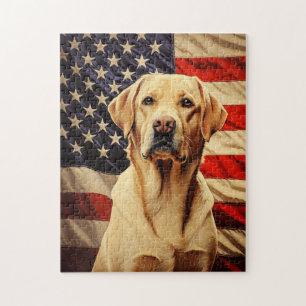 Quebra-cabeça American Flag Labrador